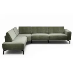 Ecksofa Cosy in Samt Waldgr&uuml;n 213/296 cm