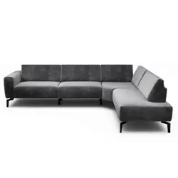 Ecksofa Cosy in Samt Anthrazit 296/213 cm