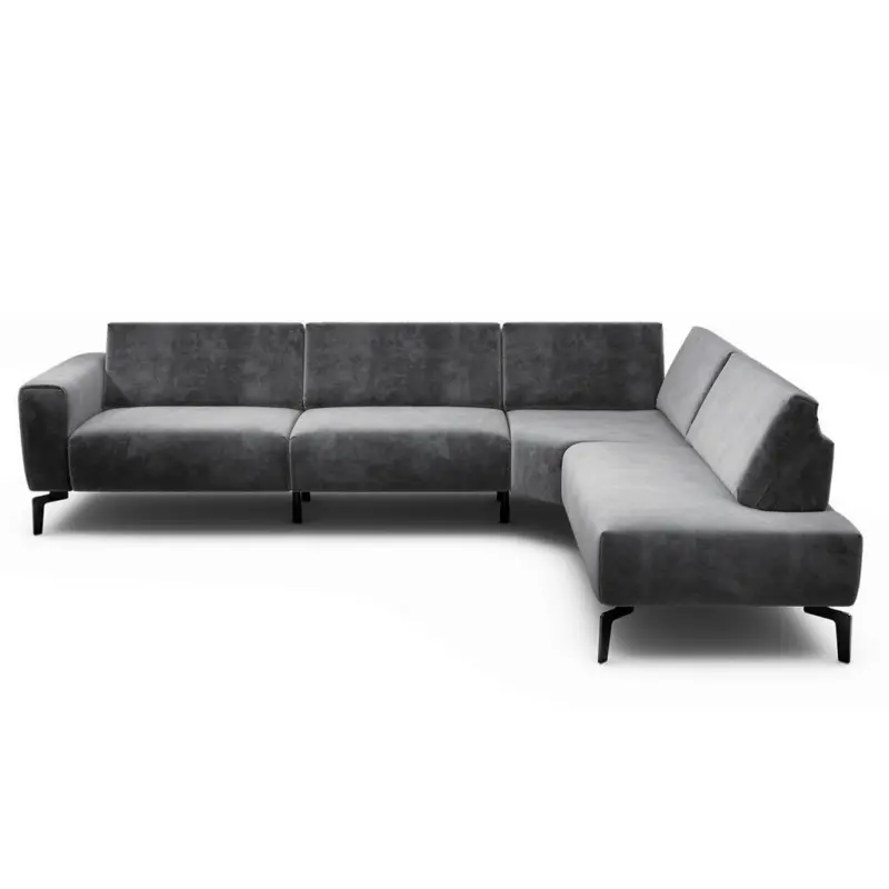 Ecksofa Cosy in Samt Anthrazit 296/213 cm