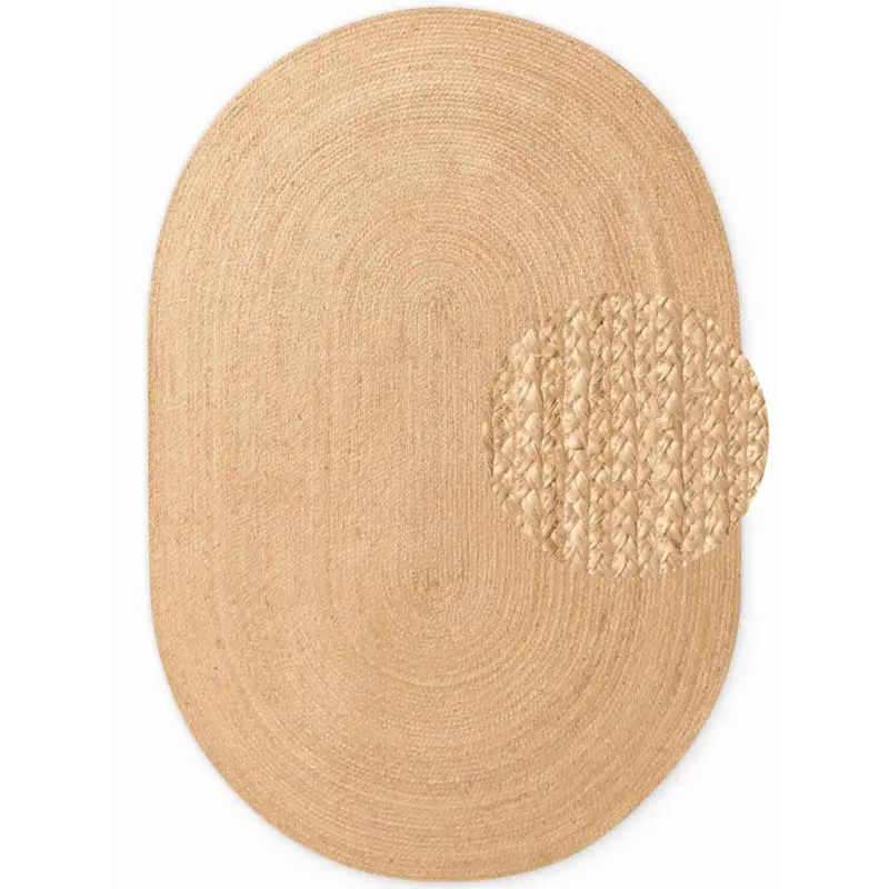 Juteteppich 160/230 cm Jute Braided Honig, Hellbraun