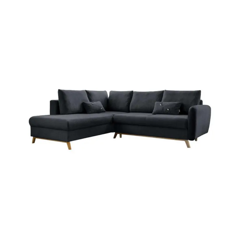 Ecksofa in Chenille Dunkelgrau 202/242 cm