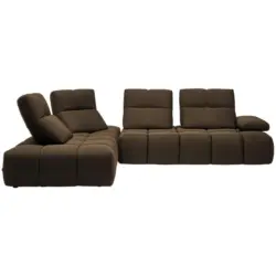 Ecksofa in Struktur Taupe 233/313 cm