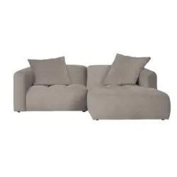 Ecksofa Mosso in Chenille Hellgrau 240/173 cm