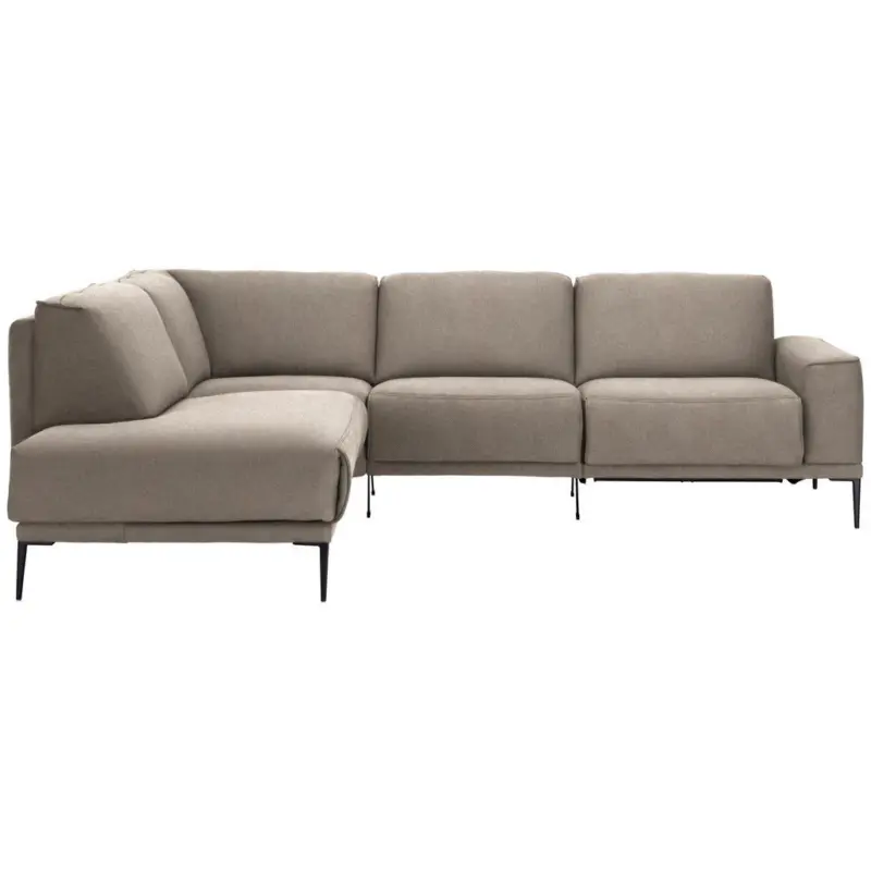 Ecksofa in Flachgewebe Hellrosa, Hellbraun 210/260 cm