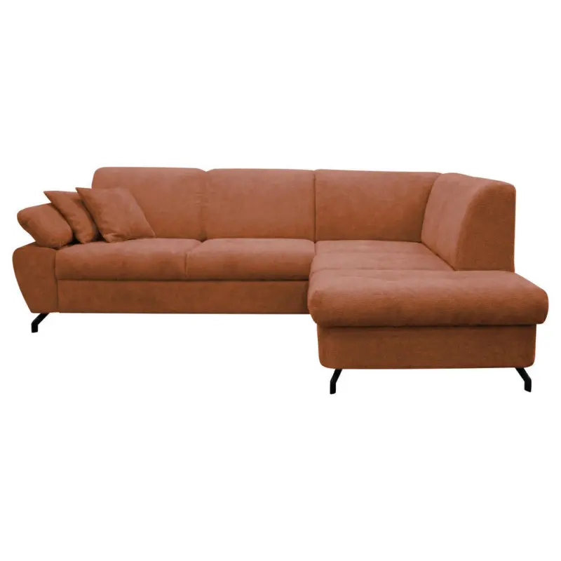 Ecksofa Cora in Chenille Rot 261/198 cm