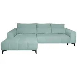 Ecksofa in Chenille Hellblau 222/279 cm