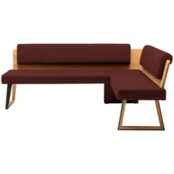 Eckbank 195/155 cm in Rot, Wildeiche