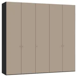Dreht&uuml;renschrank in Schwarz, Hellbraun