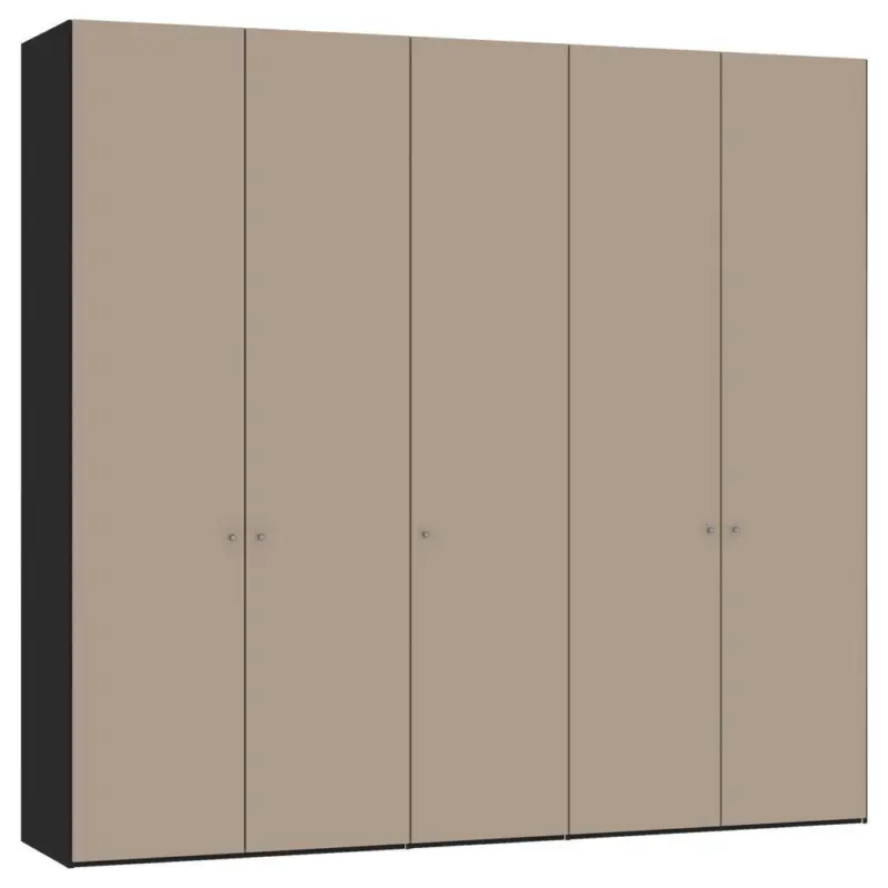 Dreht&uuml;renschrank in Schwarz, Hellbraun