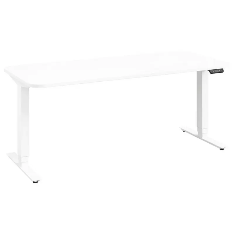Schreibtisch 160/80/64-128 cm Wei&szlig; elektrisch h&ouml;henverstellbar