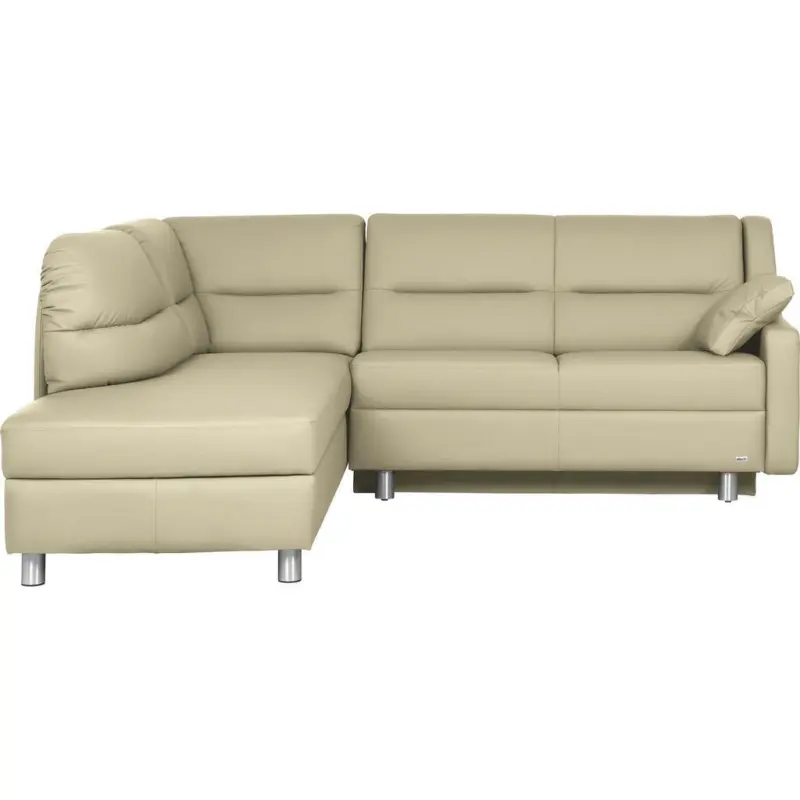 Ecksofa in Echtleder Creme 208/226 cm