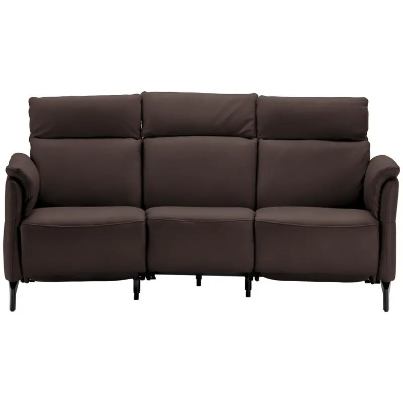 Trapezsofa in Echtleder Dunkelbraun