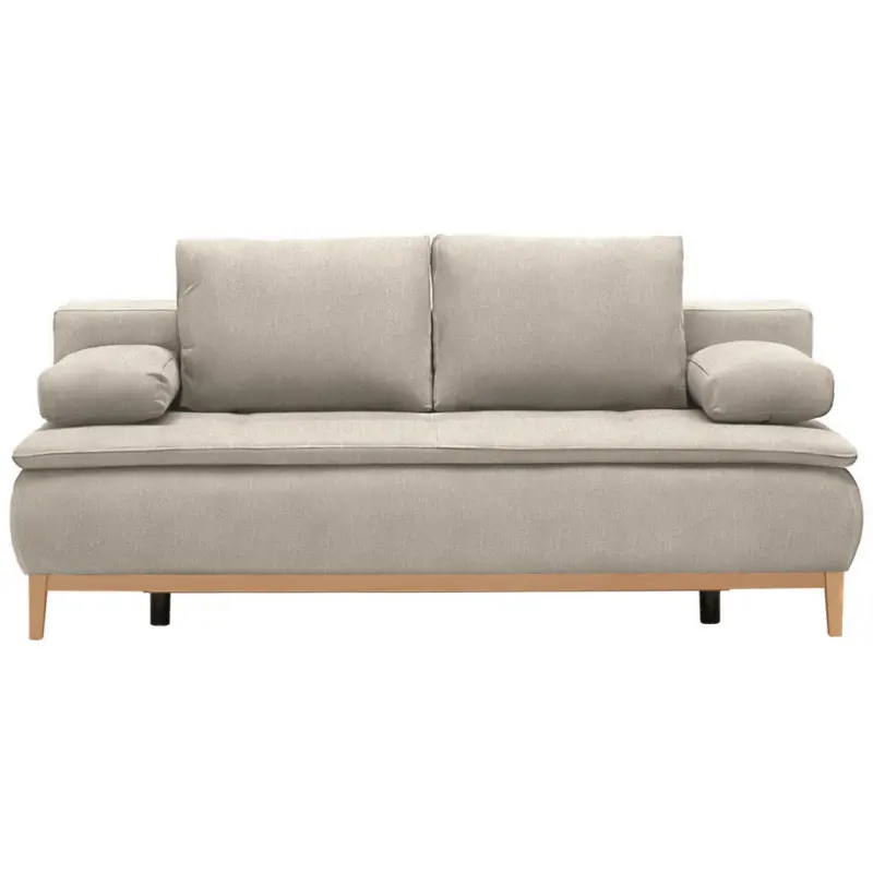 Boxspringsofa in Webstoff Beige Skandinavisch