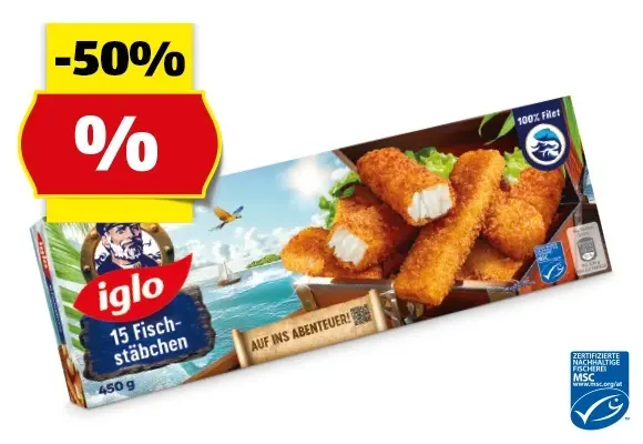 IGLO MSC Fischst&auml;bchen*, 450 g/364 g