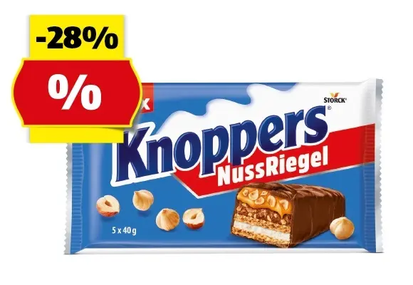 STORCK Knoppers Nuss-Riegel, 5 x 40 g