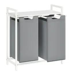 W&auml;schekorb ca. 73x72x33 cm Grau/Wei&szlig;