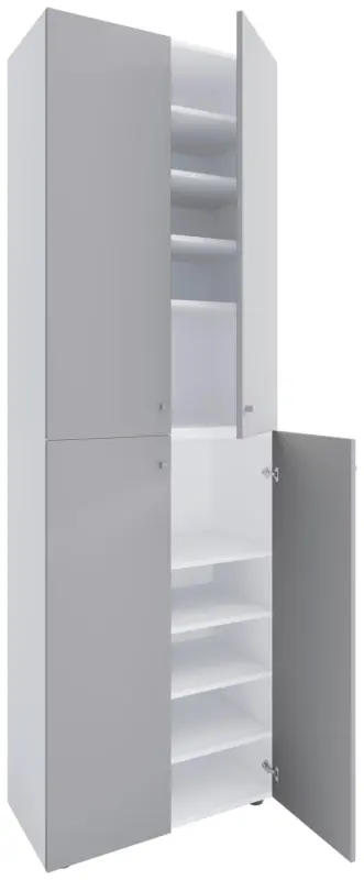 Schuhschrank LONA Grau/Wei&szlig; ca. 70x220x40 cm