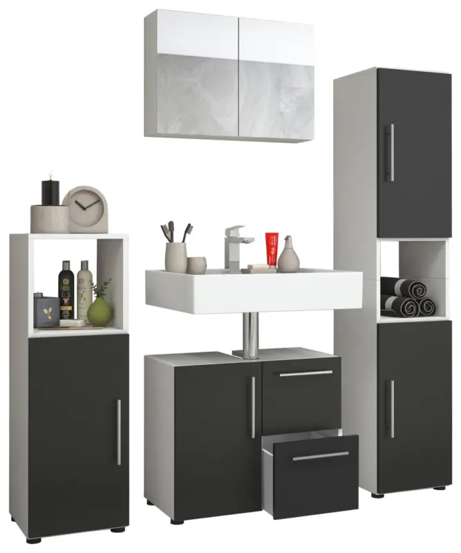 Badezimmer Flandu Wei&szlig;/Schwarz