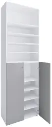 Schuhschrank LONA Grau/Wei&szlig; ca. 70x220x40 cm