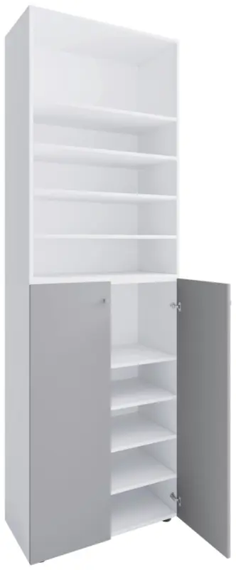 Schuhschrank LONA Grau/Wei&szlig; ca. 70x220x40 cm