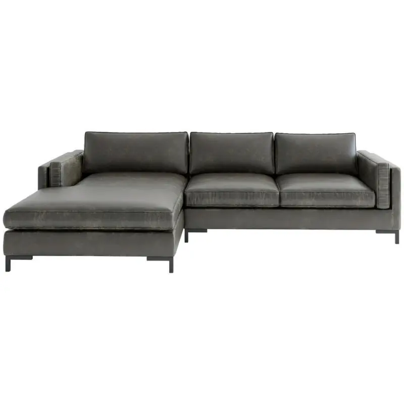 Ecksofa Packo in Lederlook, Flachgewebe Olivgr&uuml;n 160/265 cm