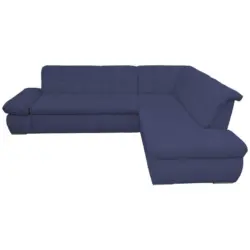Ecksofa in Mikrofaser Dunkelblau 273/216 cm