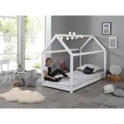 Montessori-Bett Lattenrost 90/200 cm in Wei&szlig;