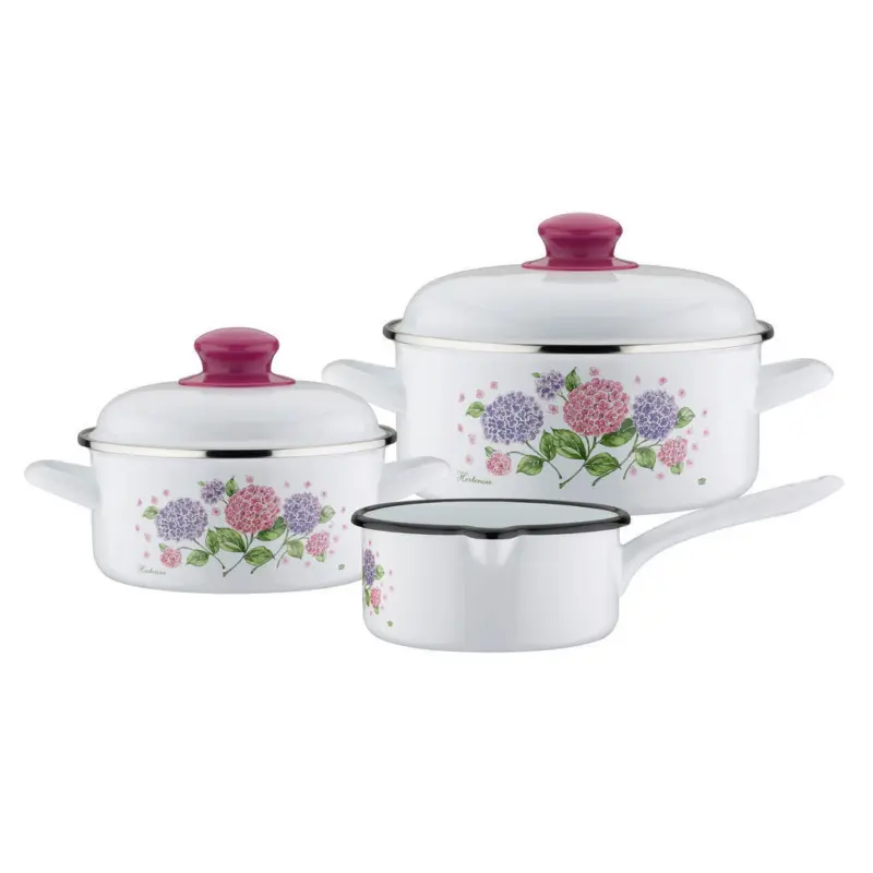 Kochtopfset Hortensie 3-teilig