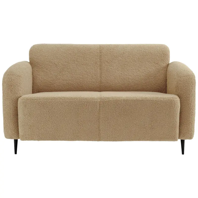 2-Sitzer-Sofa in Teddystoff Creme