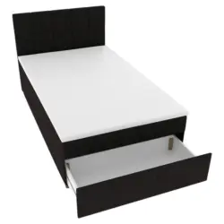 Boxbett 120/200 cm in Schwarz