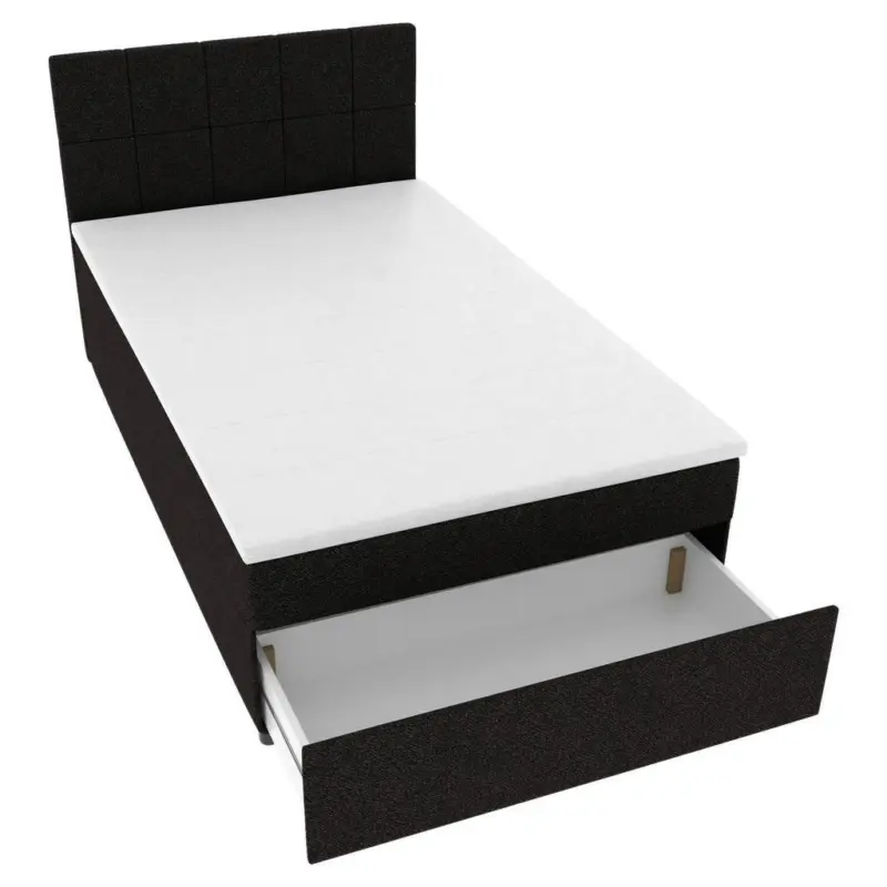 Boxbett 120/200 cm in Schwarz