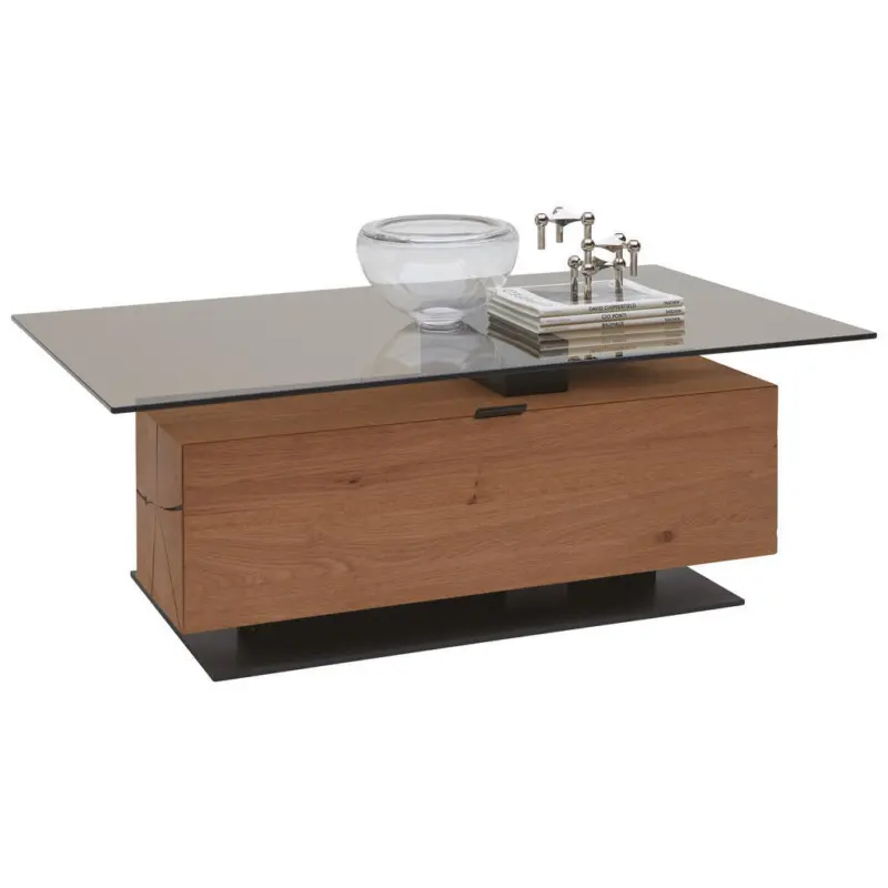 Couchtisch in Holz, Glas 125/75/46 cm