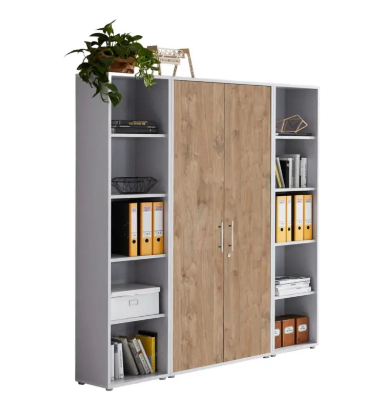 Aktenschrank Office Edition Sw Set 3 Grau/Eichefarben