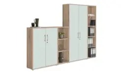 Aktenschrank Office Edition Sw Set 4 Wei&szlig;/Sonoma Eiche