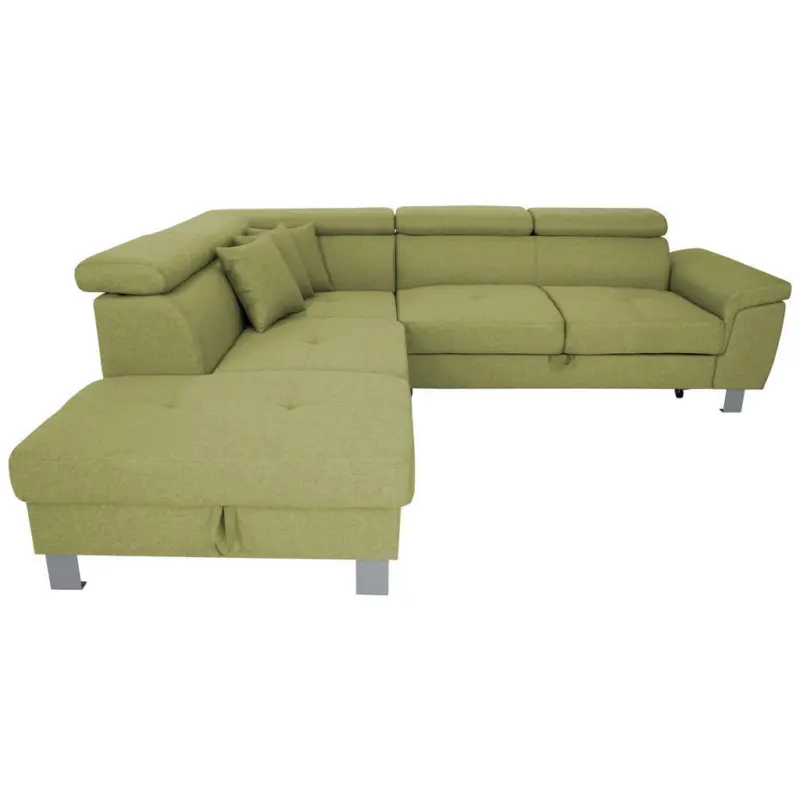 Ecksofa in Webstoff Gr&uuml;n