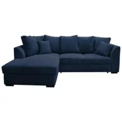 Ecksofa in Cord Dunkelblau 174/259 cm