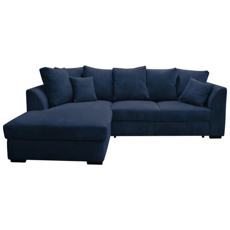 Ecksofa in Cord Dunkelblau 174/259 cm