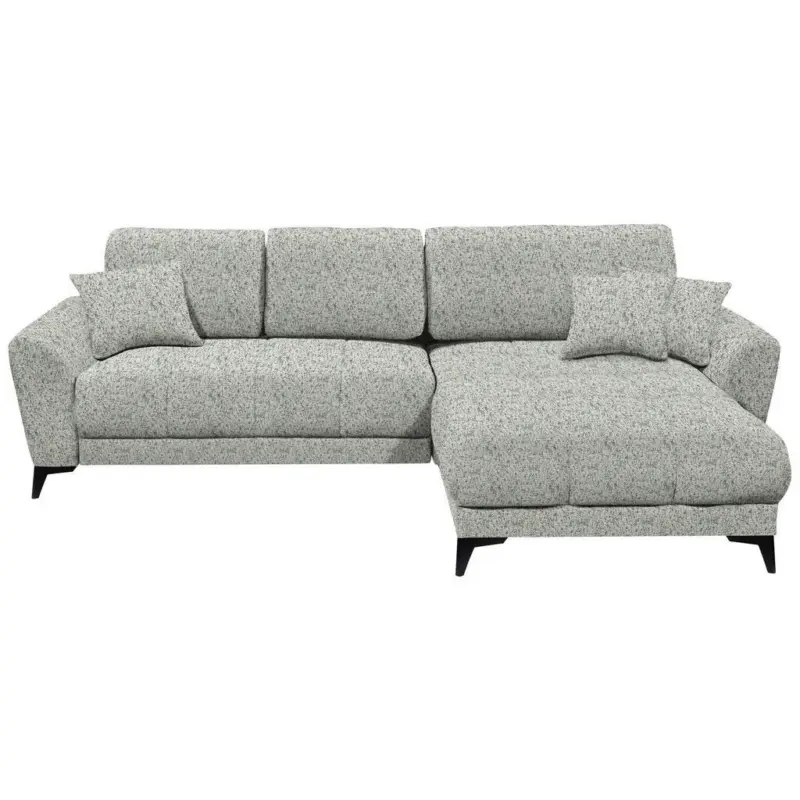Ecksofa in Webstoff Hellgr&uuml;n