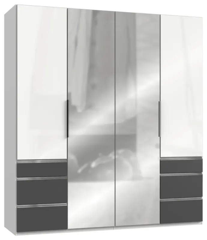 Dreht&uuml;renschrank Level 36D ca. 200 cm Wei&szlig;/Graphit