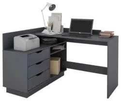 Eckschreibtisch Belfast Anthrazit ca. 129x83,5x105cm