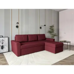 Ecksofa Termoli in Jacquard Rot 231/155 cm