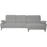 XXXLutz Lauterach - Ihr M&ouml;belhaus bei Bregenz Ecksofa in Chenille, Flachgewebe Hellgrau 318/165 cm