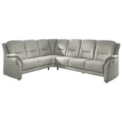 Ecksofa in Mikrofaser Silberfarben 223/275 cm