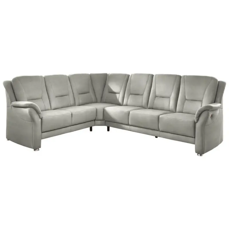 Ecksofa in Mikrofaser Silberfarben 223/275 cm