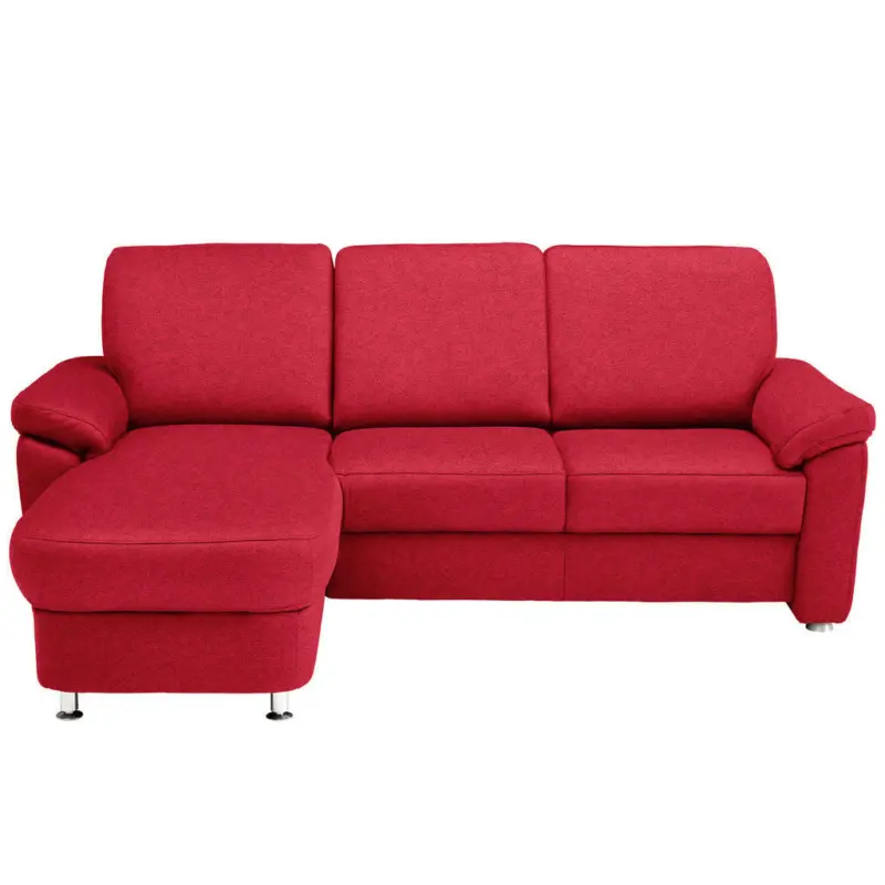 Ecksofa in Flachgewebe Hellrot 163/250 cm