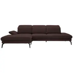 Ecksofa in Flachgewebe Dunkelbraun 180/289 cm