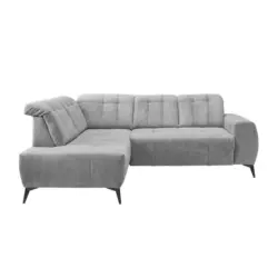 Ecksofa in Chenille Silberfarben 200/261 cm