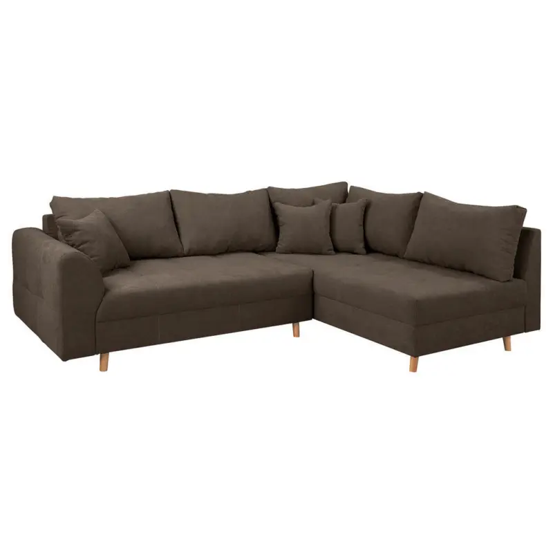 Ecksofa Ariella in Mikrofaser Braun 231/161 cm