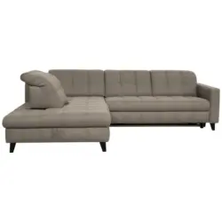 Ecksofa in Webstoff Beige 216/297 cm