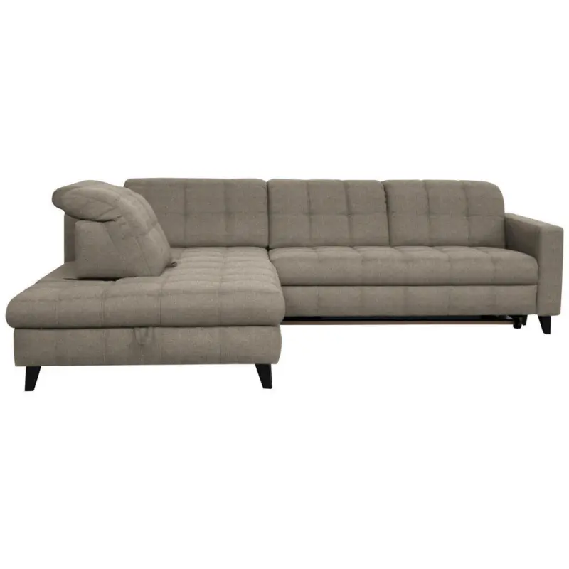 Ecksofa in Webstoff Beige 216/297 cm